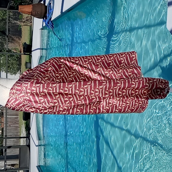 Ronner Porst Equestrian Print Long Sleeve Button Front Blouse Size 4 Rust/Tan - Picture 7 of 16